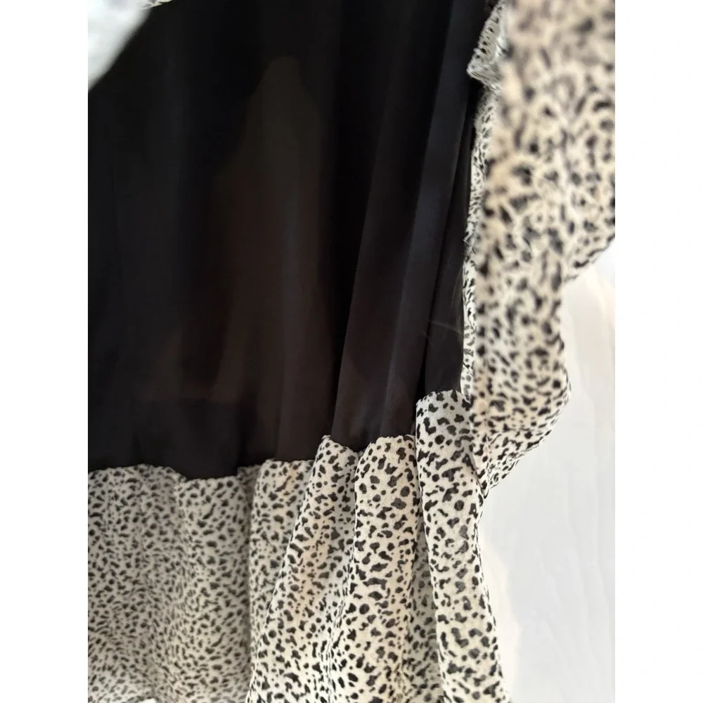 Sienna Sky Women's Size S‎ Black/White Skirt Ruffles Tiered Lined Mini Boho Chic